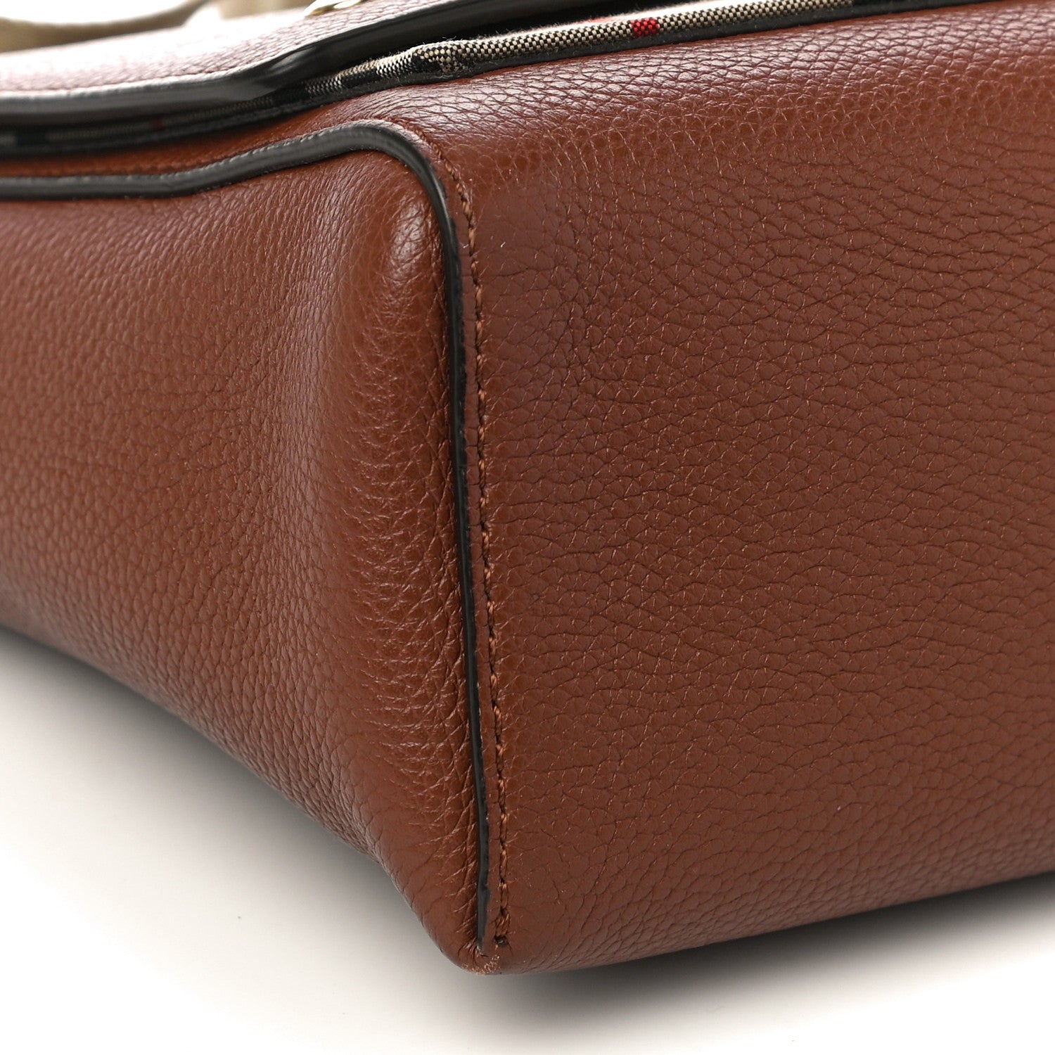Burberry Calfskin Vintage Check Note Crossbody Bag Tan 7 of 8