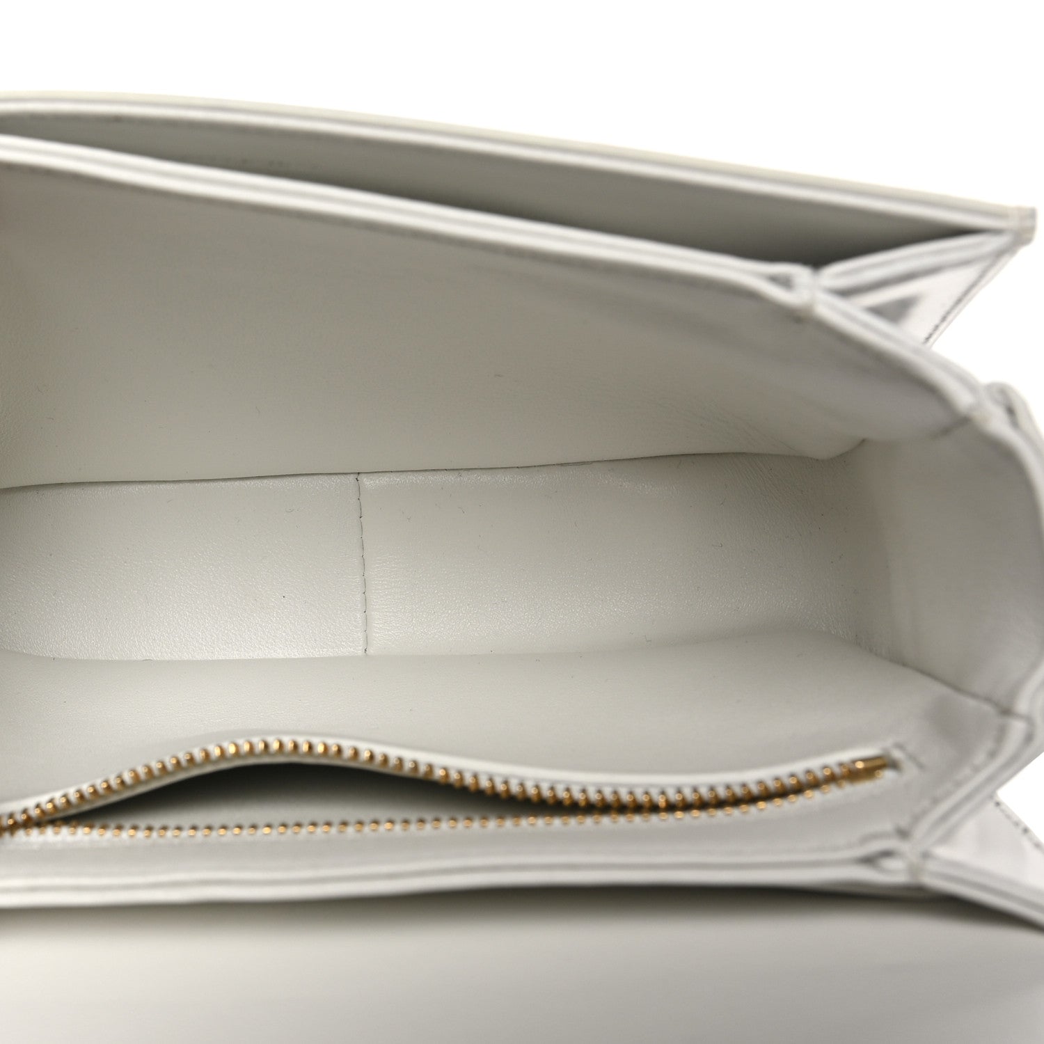 Celine Shiny Calfskin Teen Triomphe Arctic White 5 of 9
