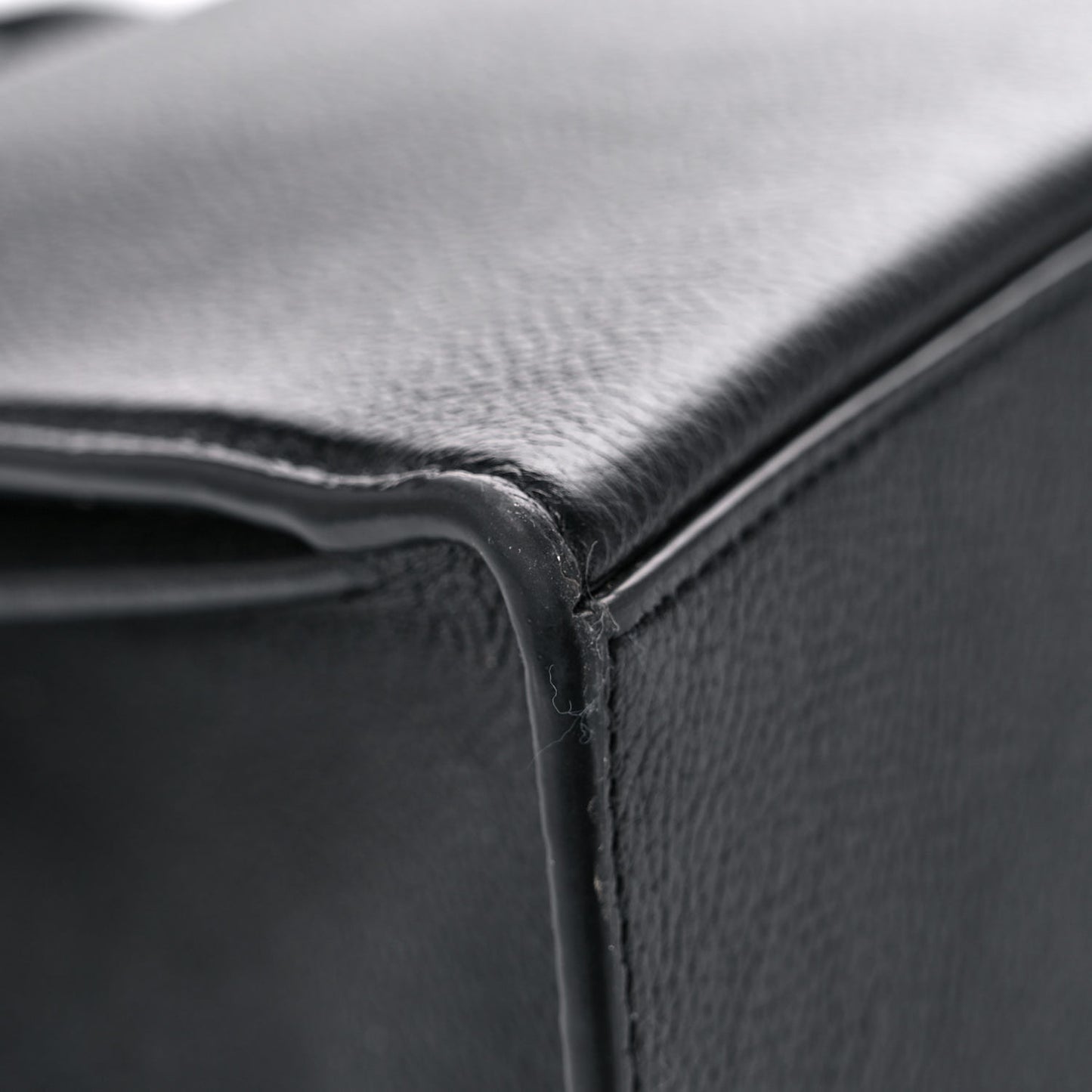 Grained Calfskin Medium Hourglass Top Handle Bag Black