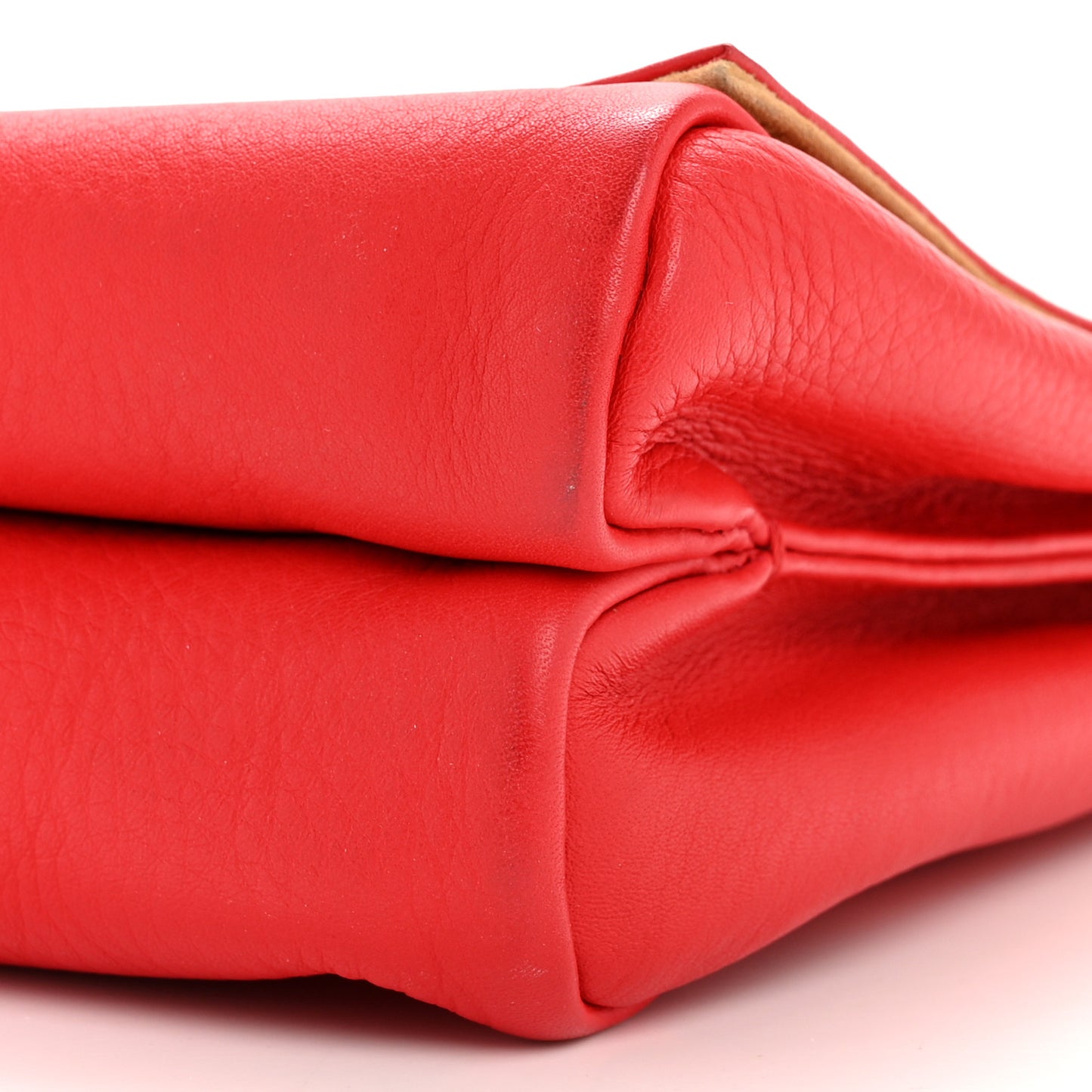 Grained Calfskin Pequin Embossed Medium Claudia Shoulder Bag Red