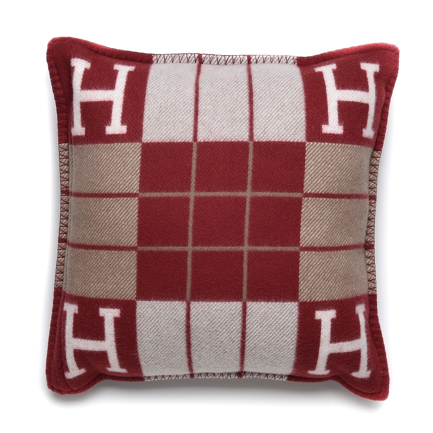 Wool Cashmere Avalon III Pillow PM Ecru Rouge