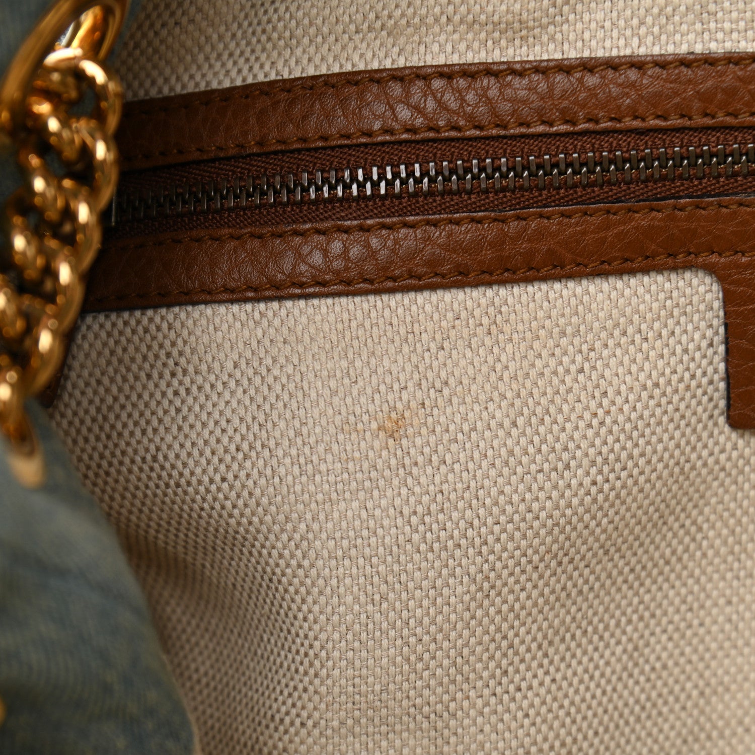 Gucci Denim Medium Soho Chain Shoulder Bag Blue 11 of 14