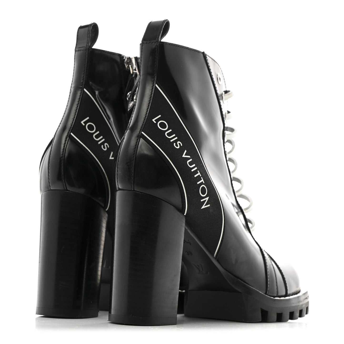 Patent Calfskin Star Trail Ankle Boots 39 Black