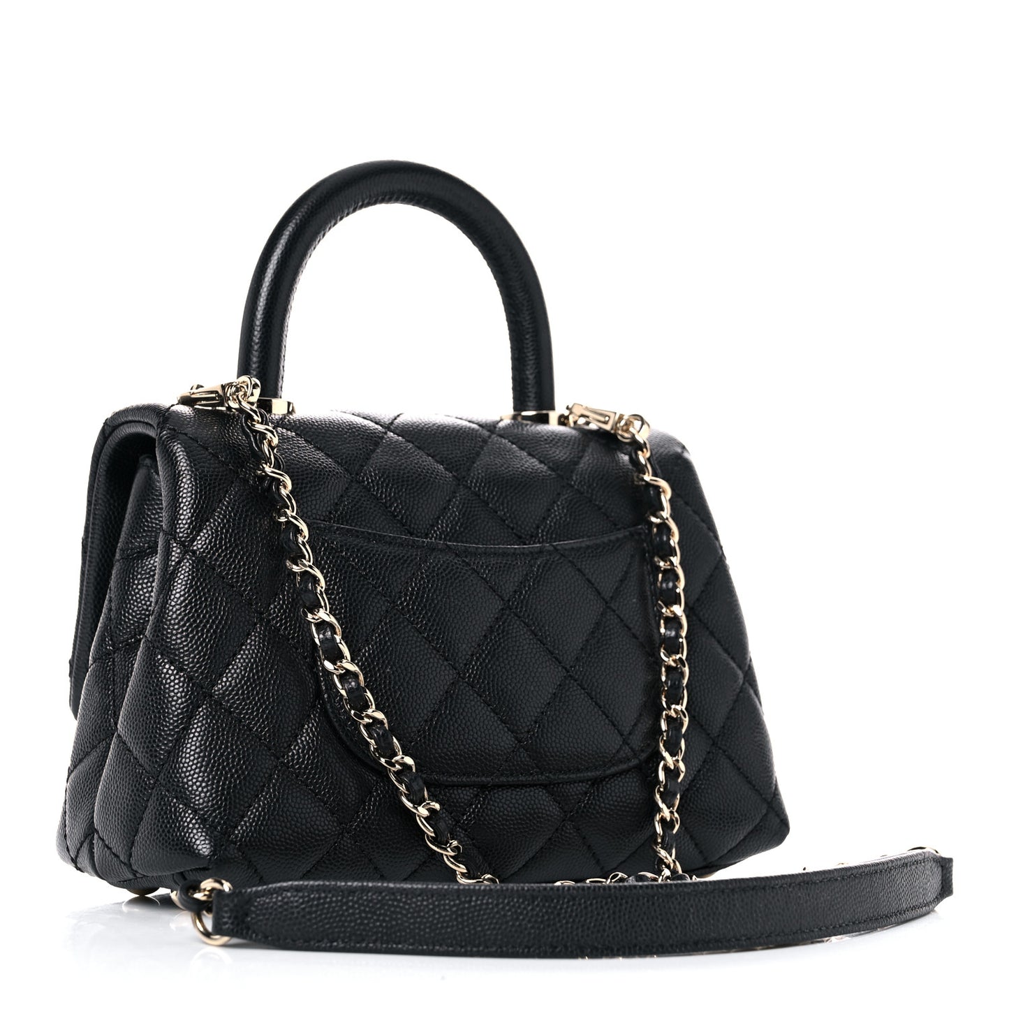 Caviar Quilted Extra Mini Coco Handle Flap Black