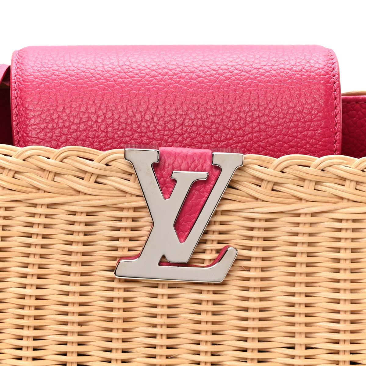 Louis Vuitton Rattan Calfskin Capucines BB Pink 7 of 10