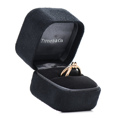 Tiffany 18K Rose Gold Knot Double Row Ring 54 6.75 6 of 6