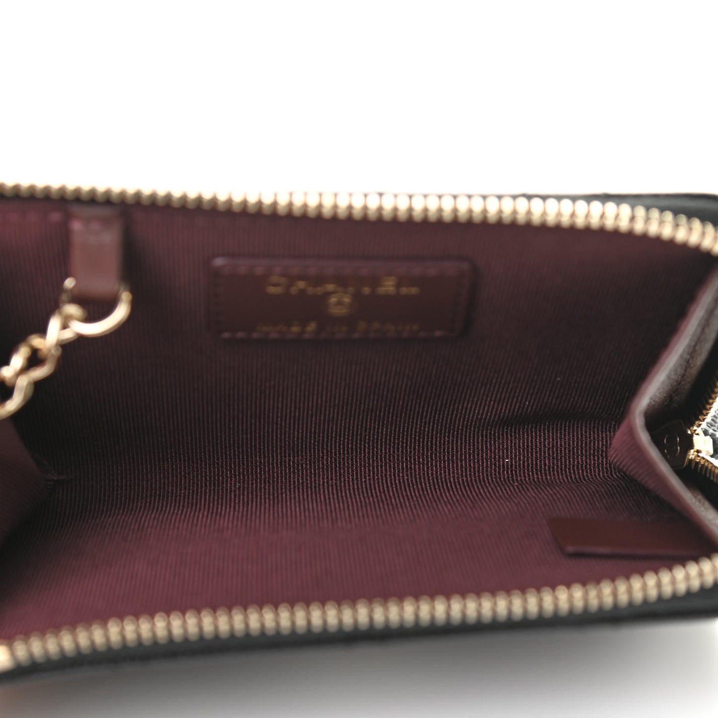 Caviar Quilted Zipped Key Holder Case Black