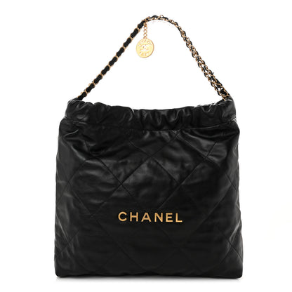 Chanel Shiny Calfskin Quilted Chanel 22 Black 1 of 11