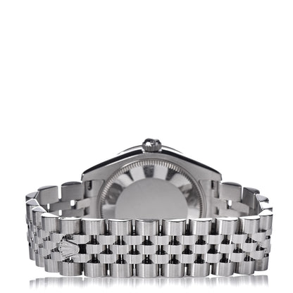 Rolex Stainless Steel 18K White Gold Diamond Mother of Pearl 31mm Oyster Perpetual Datejust Watch Roman 178384 4 of 7
