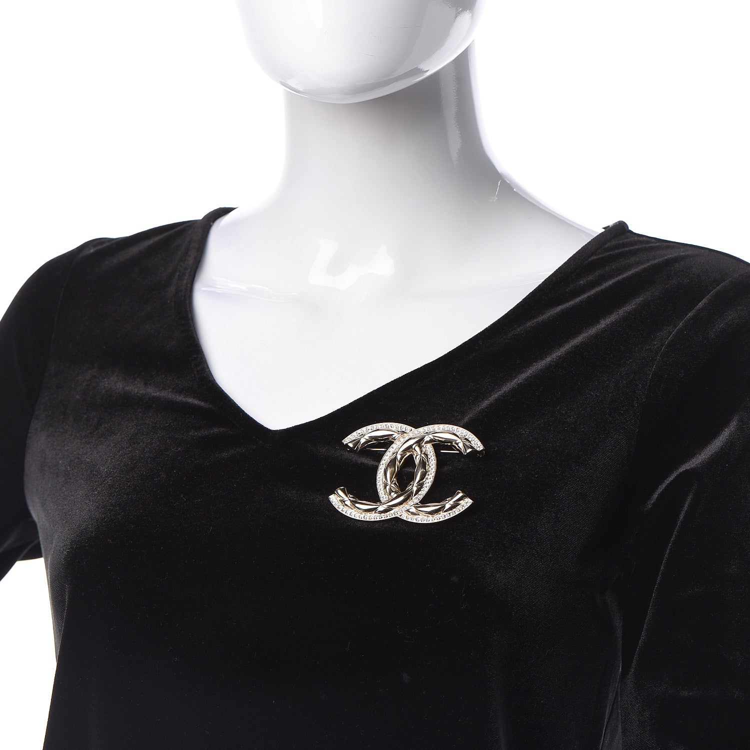 Chanel Baguette Crystal Quilted Vintage Allure CC Brooch Gold 2 of 5