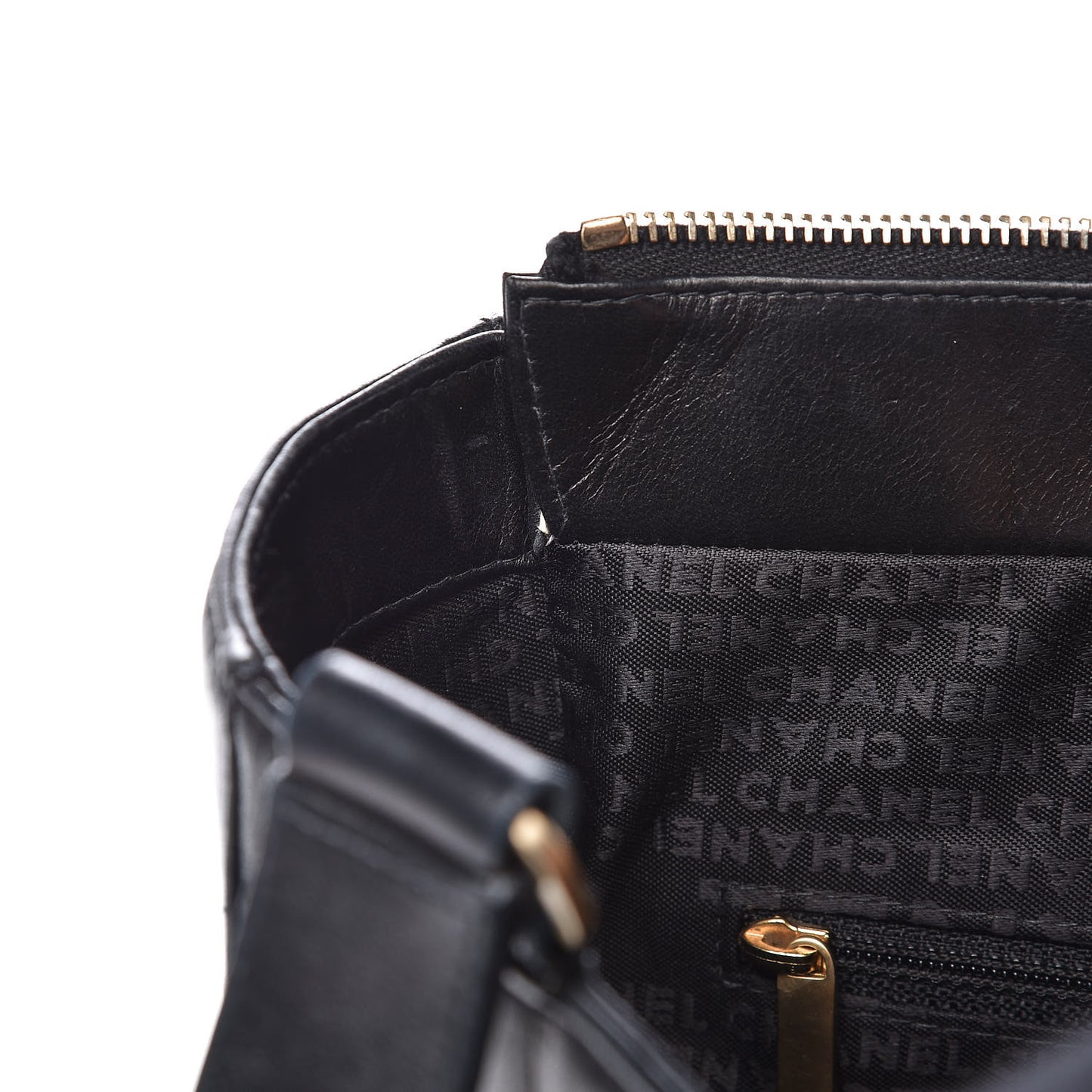 Lambskin Quilted Chocolate Bar Tote Black