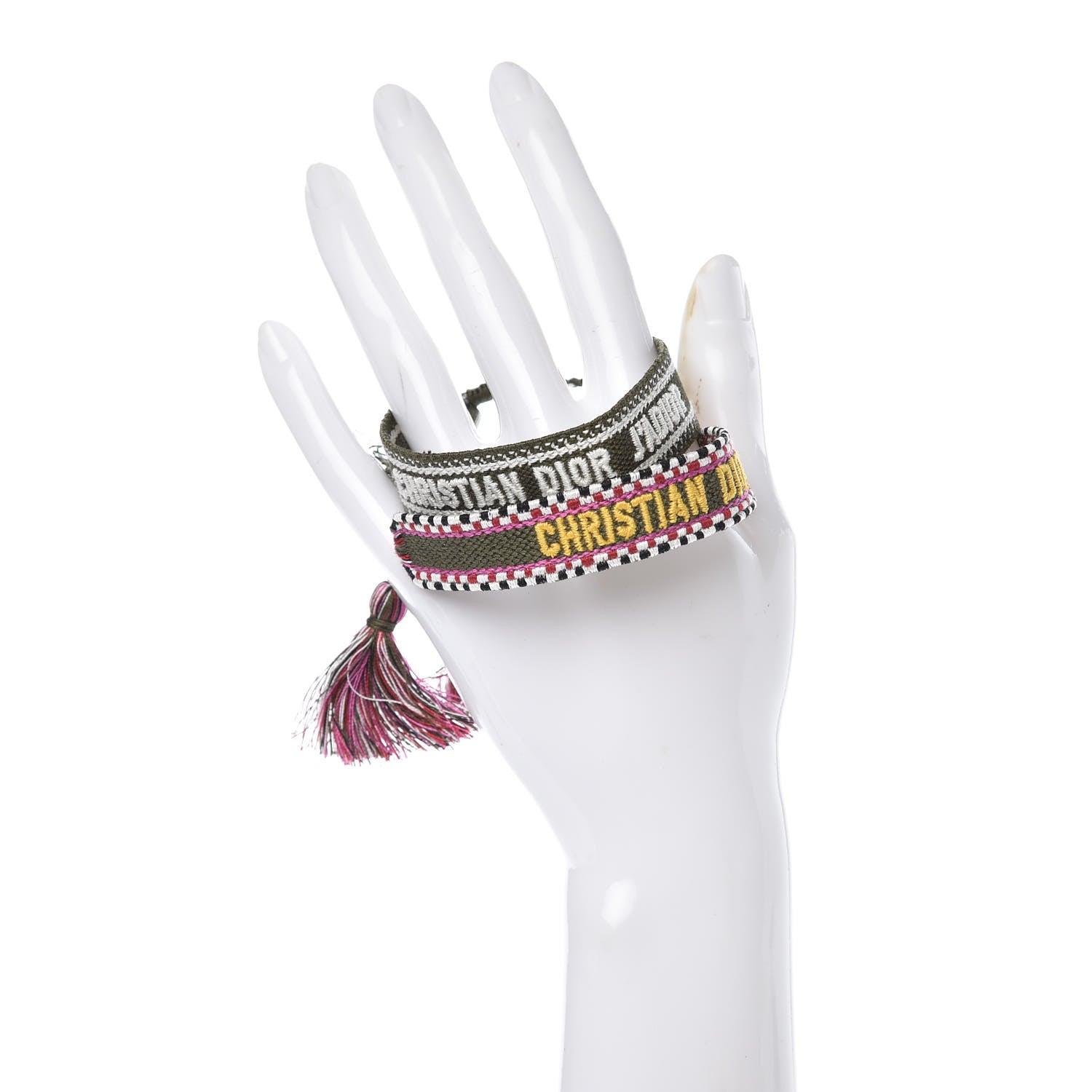 Christian Dior Woven Cotton J'Adior Friendship Bracelet Set 2 of 4