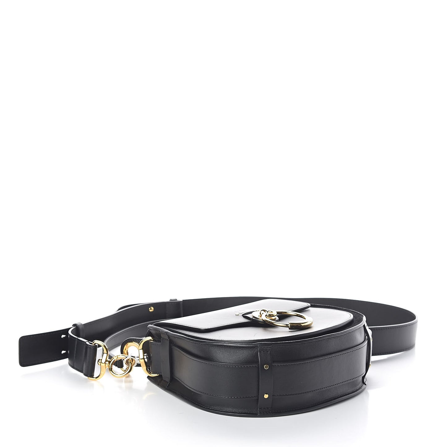 Calfskin Suede Large Tess Bag Black