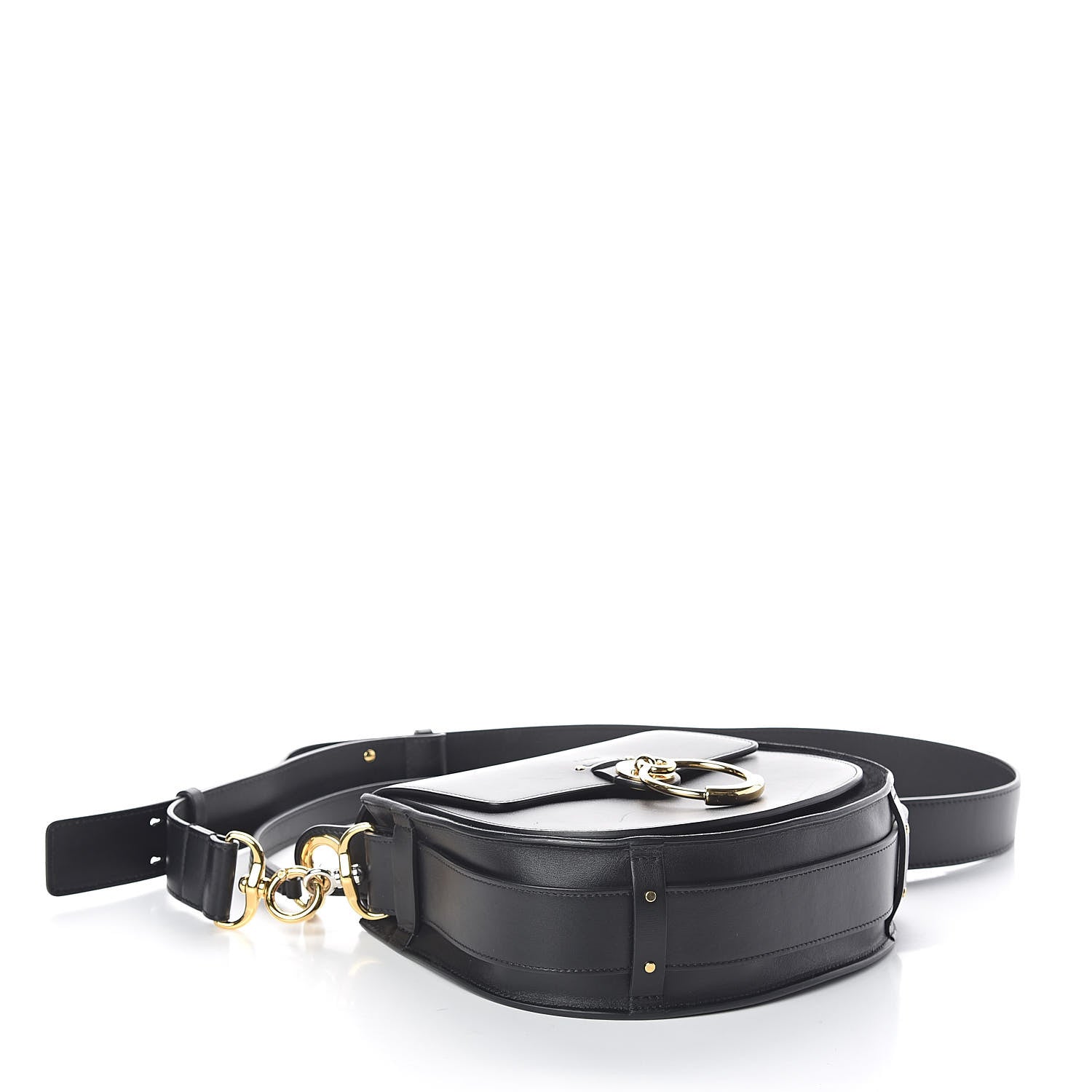 Chloe Calfskin Suede Large Tess Bag Black 4 of 9