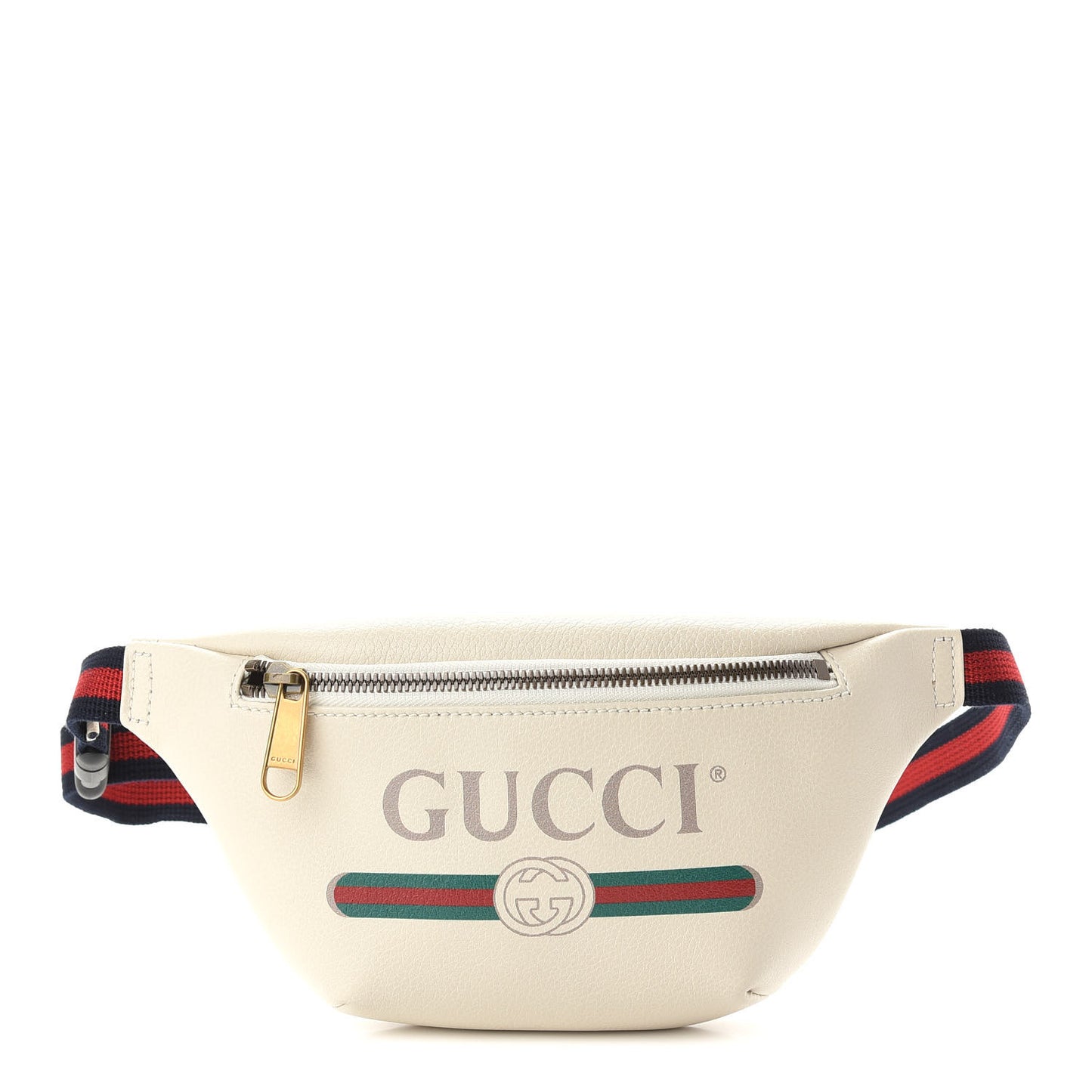 Grained Calfskin Small Logo Belt Bag White