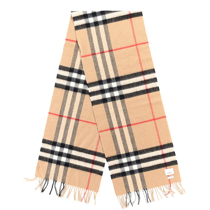 Burberry Cashmere Giant Check Fringe Scarf Archive Beige 2 of 4