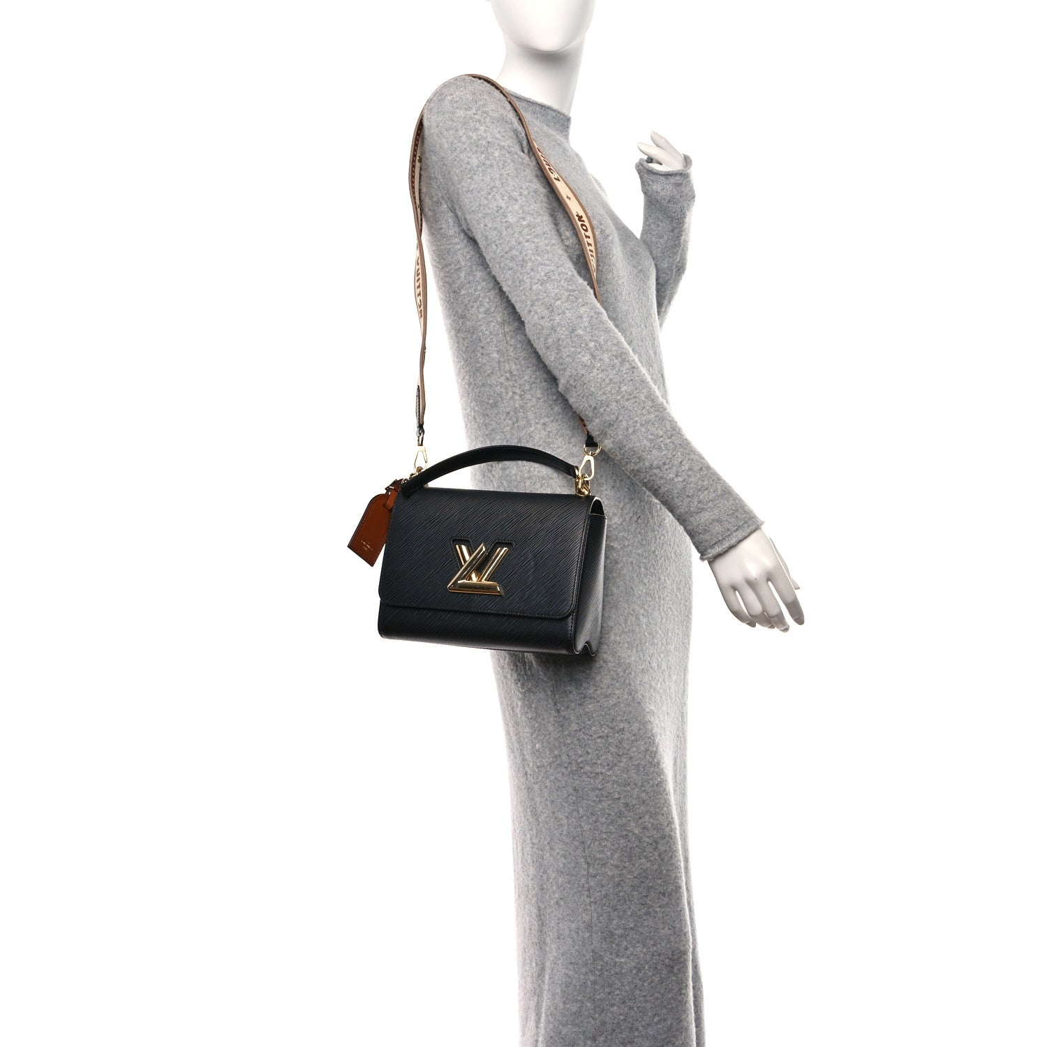 Louis Vuitton Epi Twist Top Handle Shoulder Bag MM Black 2 of 14