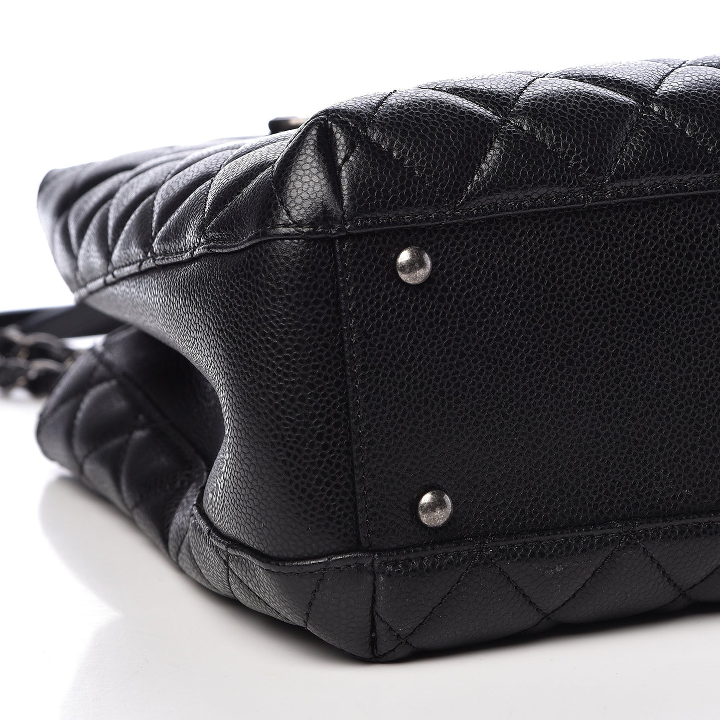 Caviar Quilted City Shopping Tote Black