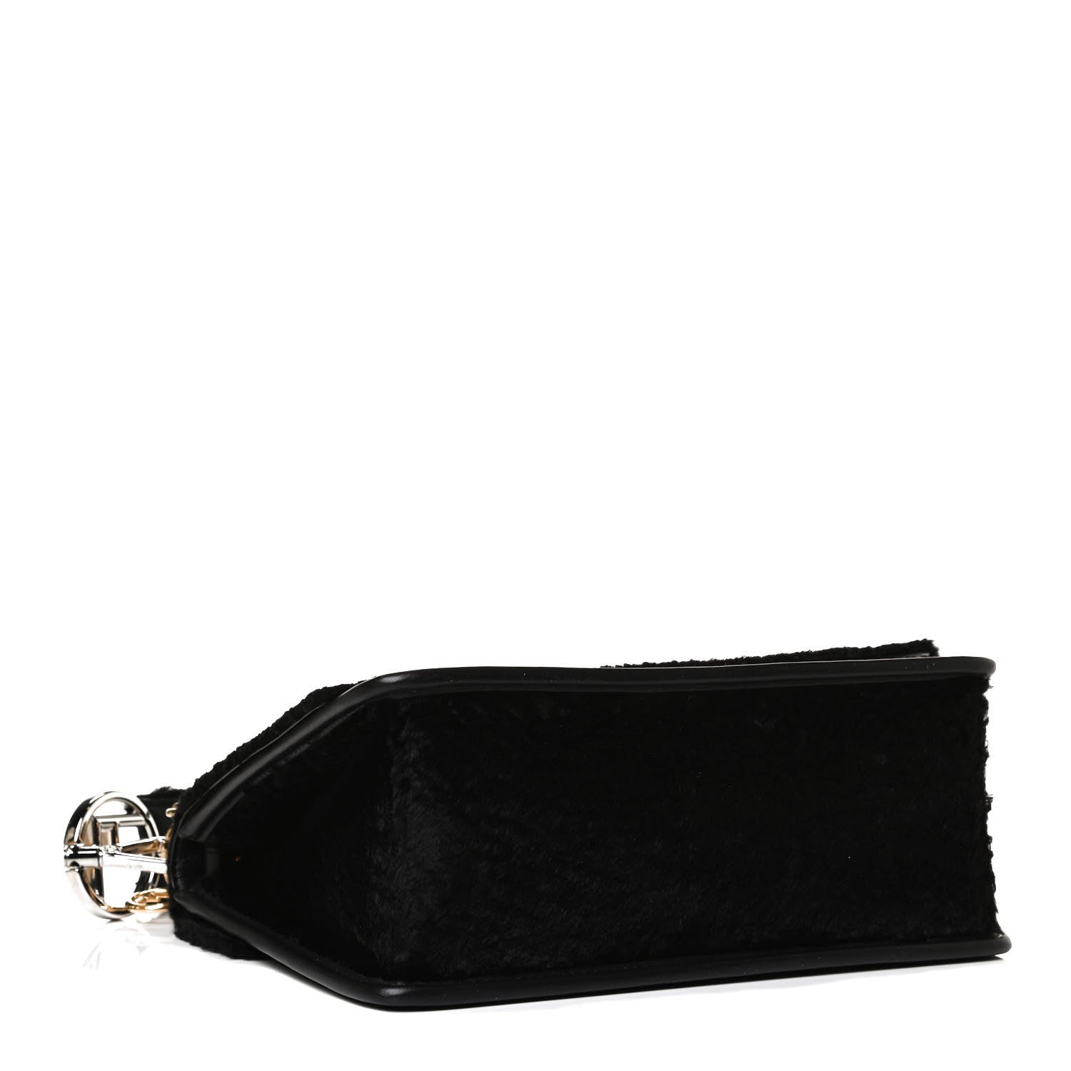 Fendi Velluto Astrakan Vitello Dolce F is Fendi Kan I Shoulder Bag Black 4 of 17