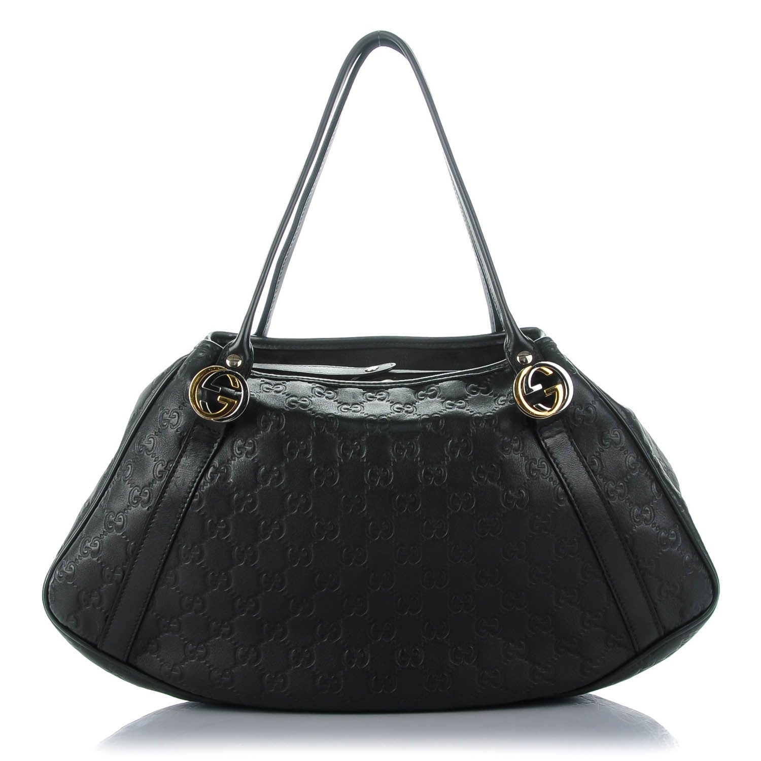 Gucci Guccissima Medium GG Twins Shoulder Bag Black 1 of 7