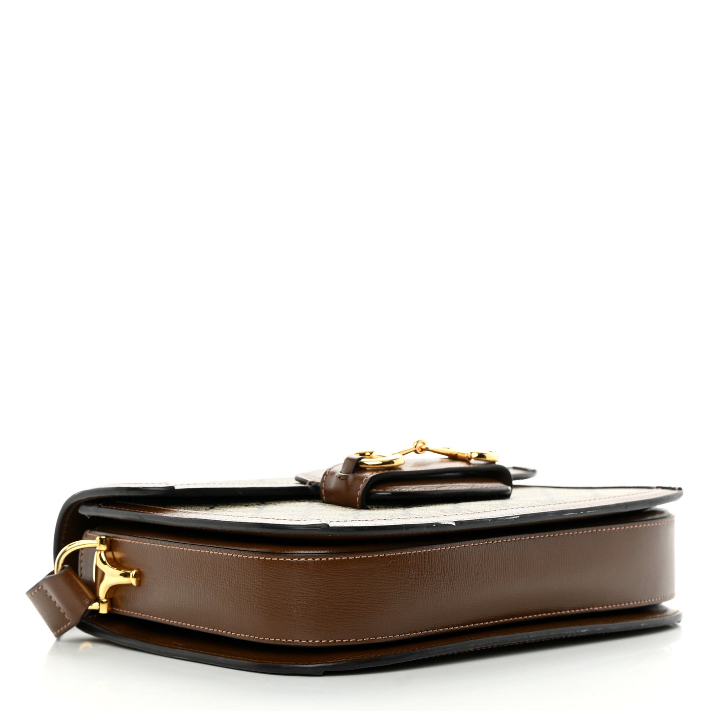 GG Supreme Monogram Horsebit 1955 Shoulder Bag Beige Brown Sugar