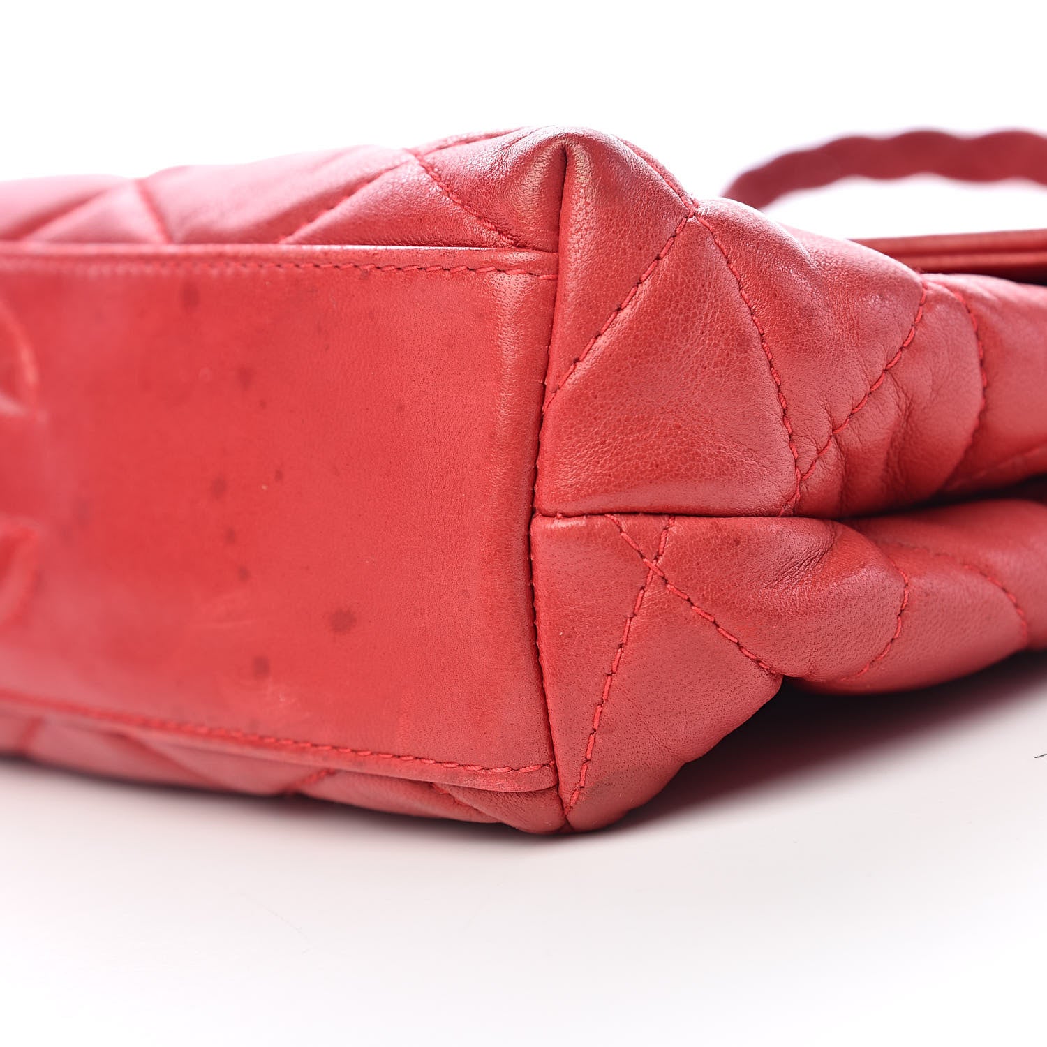 Chanel Lambskin Quilted Flap Shoulder Bag Red 12 of 14