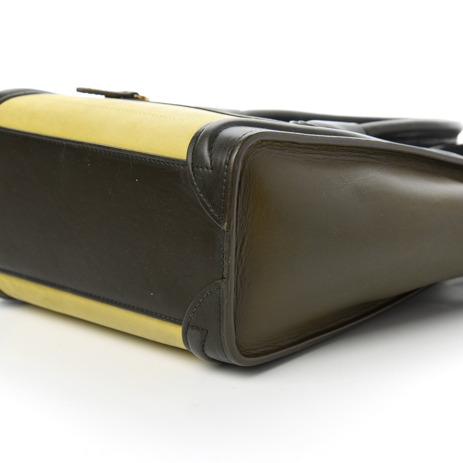 Celine Nubuck Smooth Calfskin Nano Tri-Color Luggage Chartreuse 7 of 10