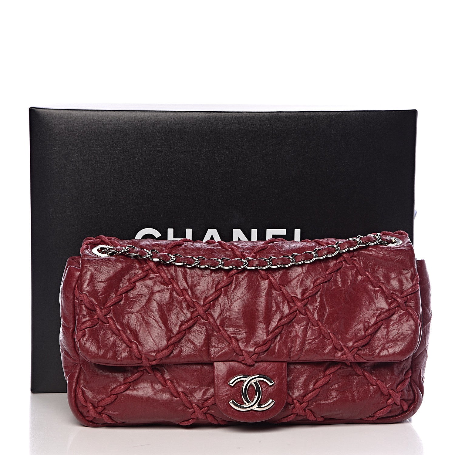 Chanel Calfskin Medium Ultra Stitch Flap Dark Red 11 of 11