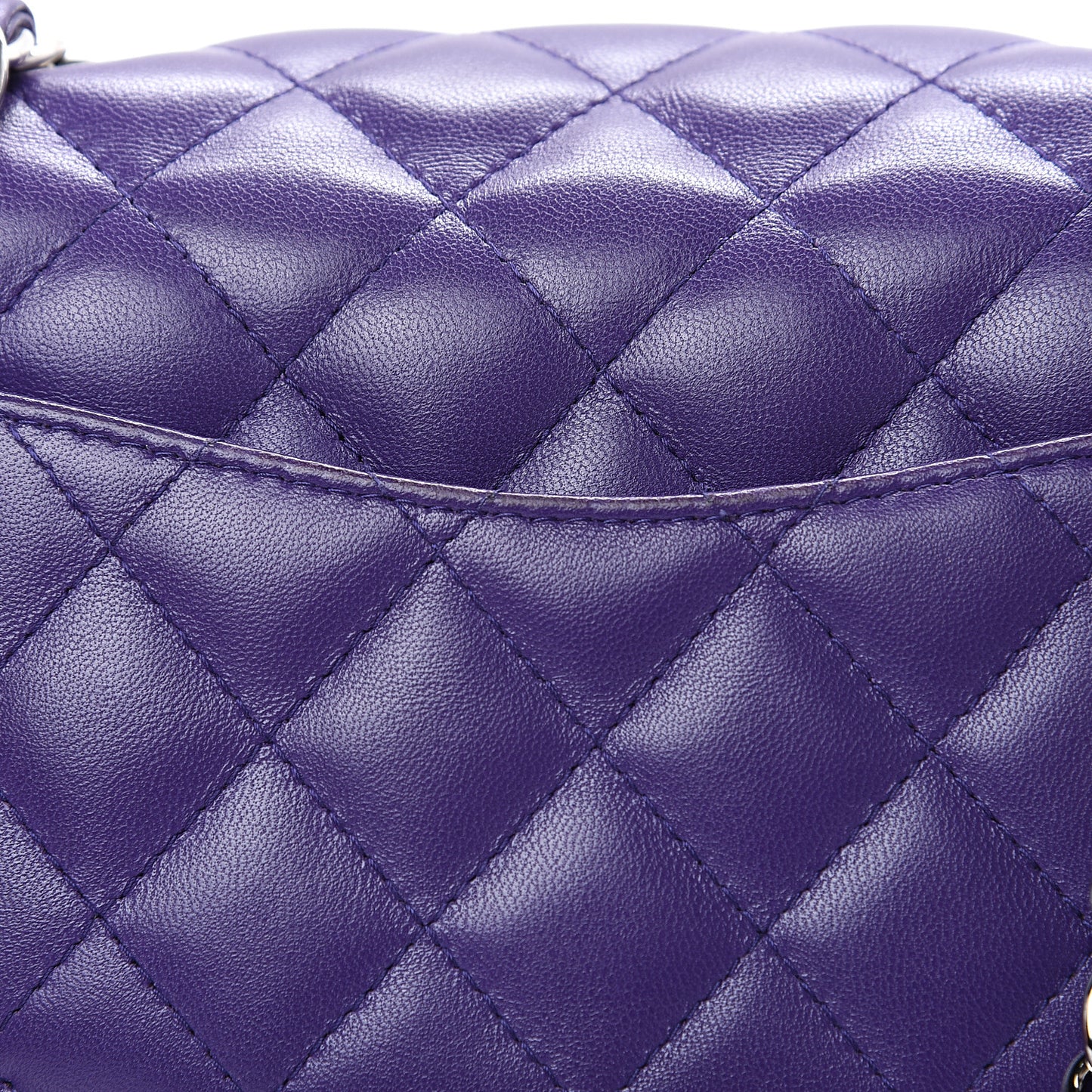 Lambskin Quilted Mini Square Flap Purple