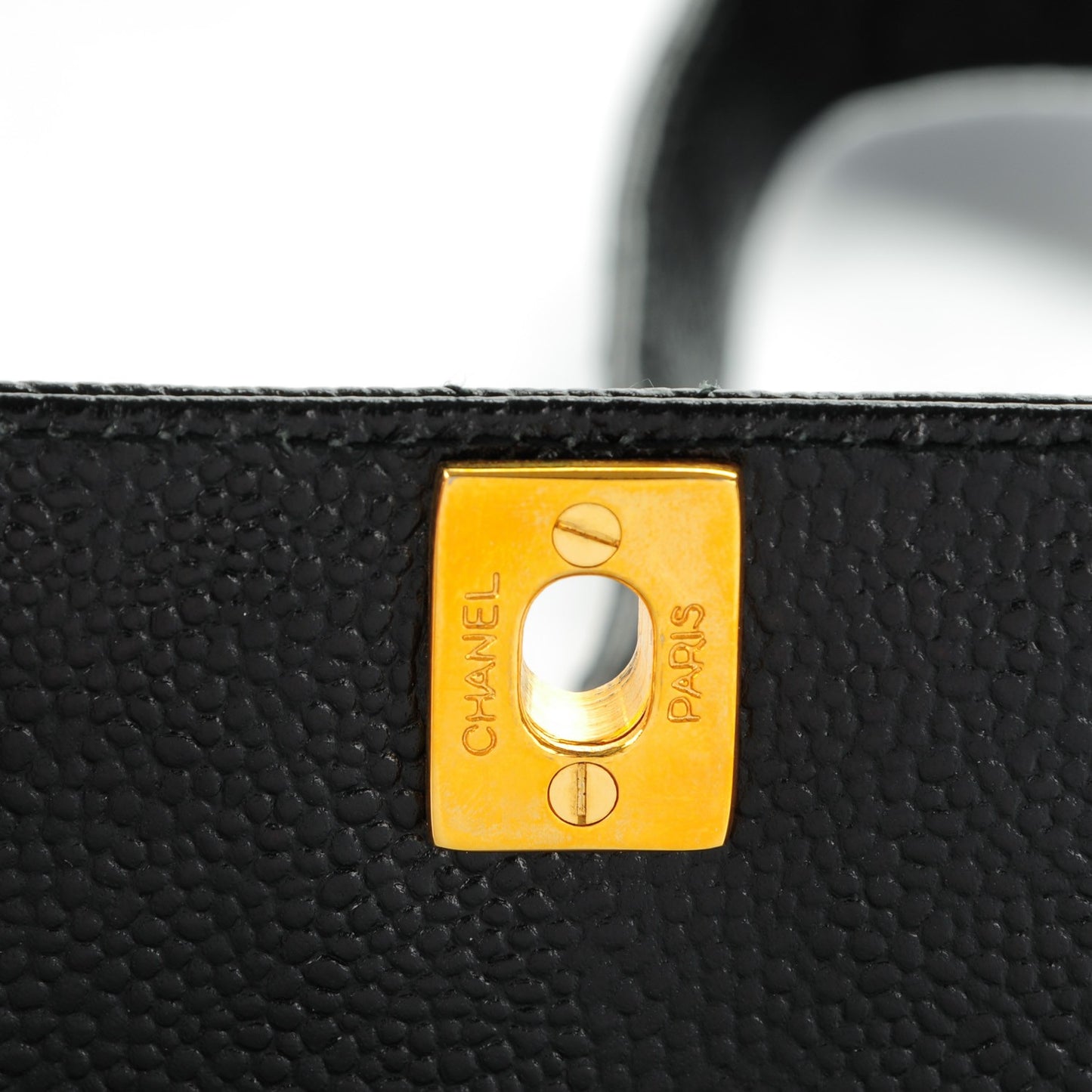 Caviar Quilted Medium Flap Shoulder Bag Black