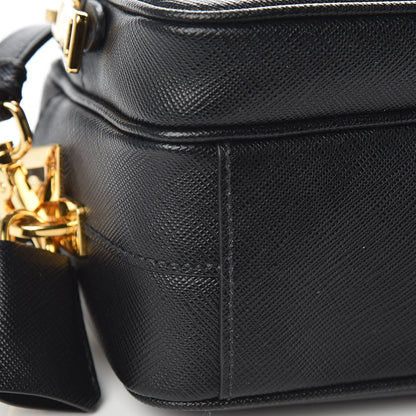 Prada Saffiano Lux Camera Case Crossbody Bag Black 9 of 10