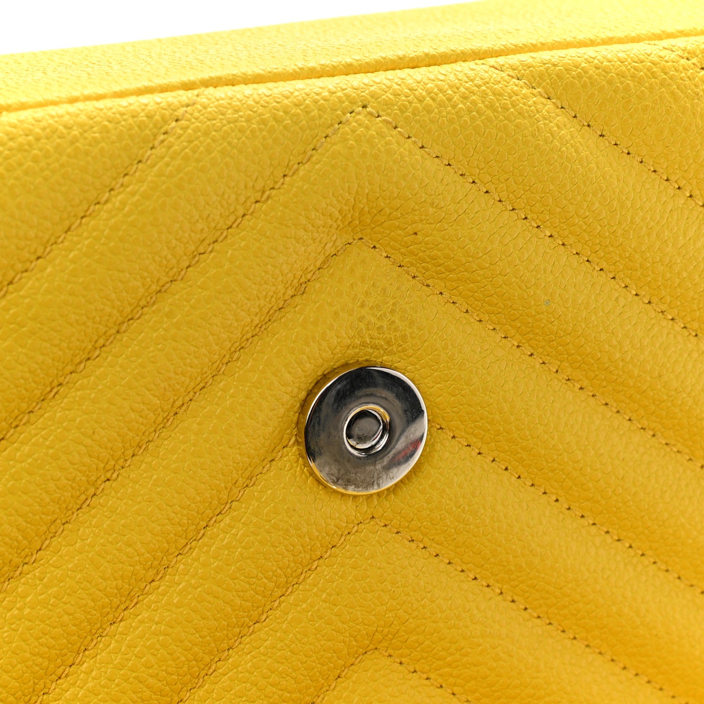 Grained Calfskin Matelasse Chevron Medium Monogram Chain Bag Mimosa