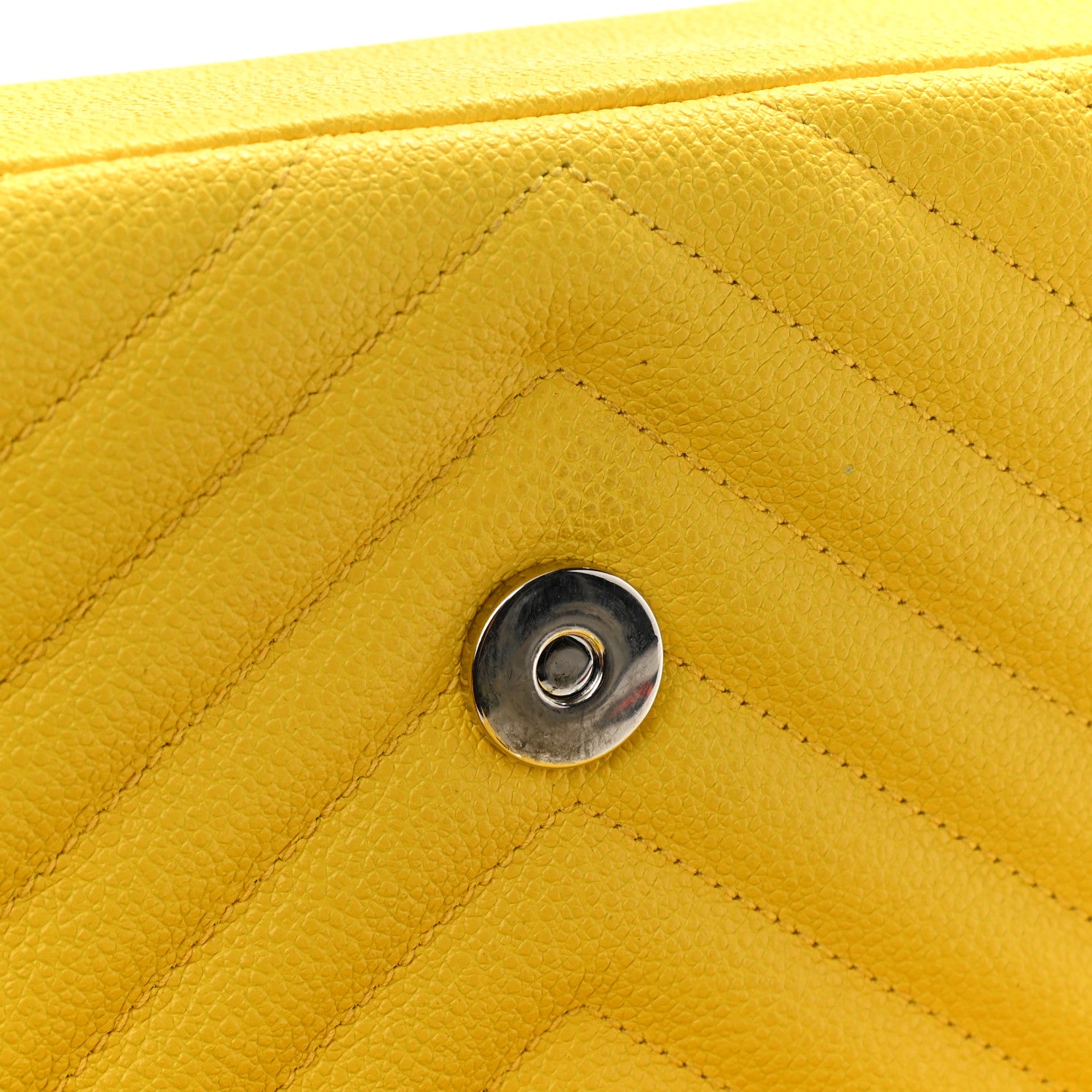 Saint Laurent Grained Calfskin Matelasse Chevron Medium Monogram Chain Bag Mimosa 10 of 10