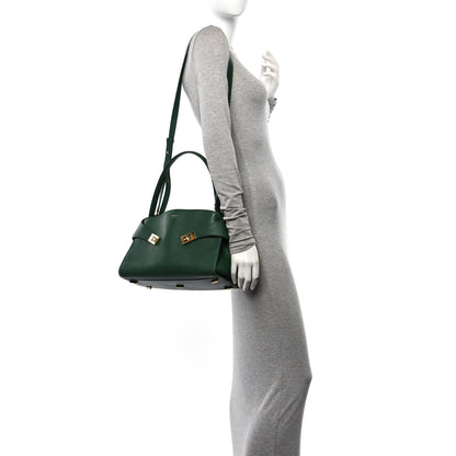 Salvatore Ferragamo Calfskin Medium Hug Soft Shoulder Bag Forest Green 3 of 11