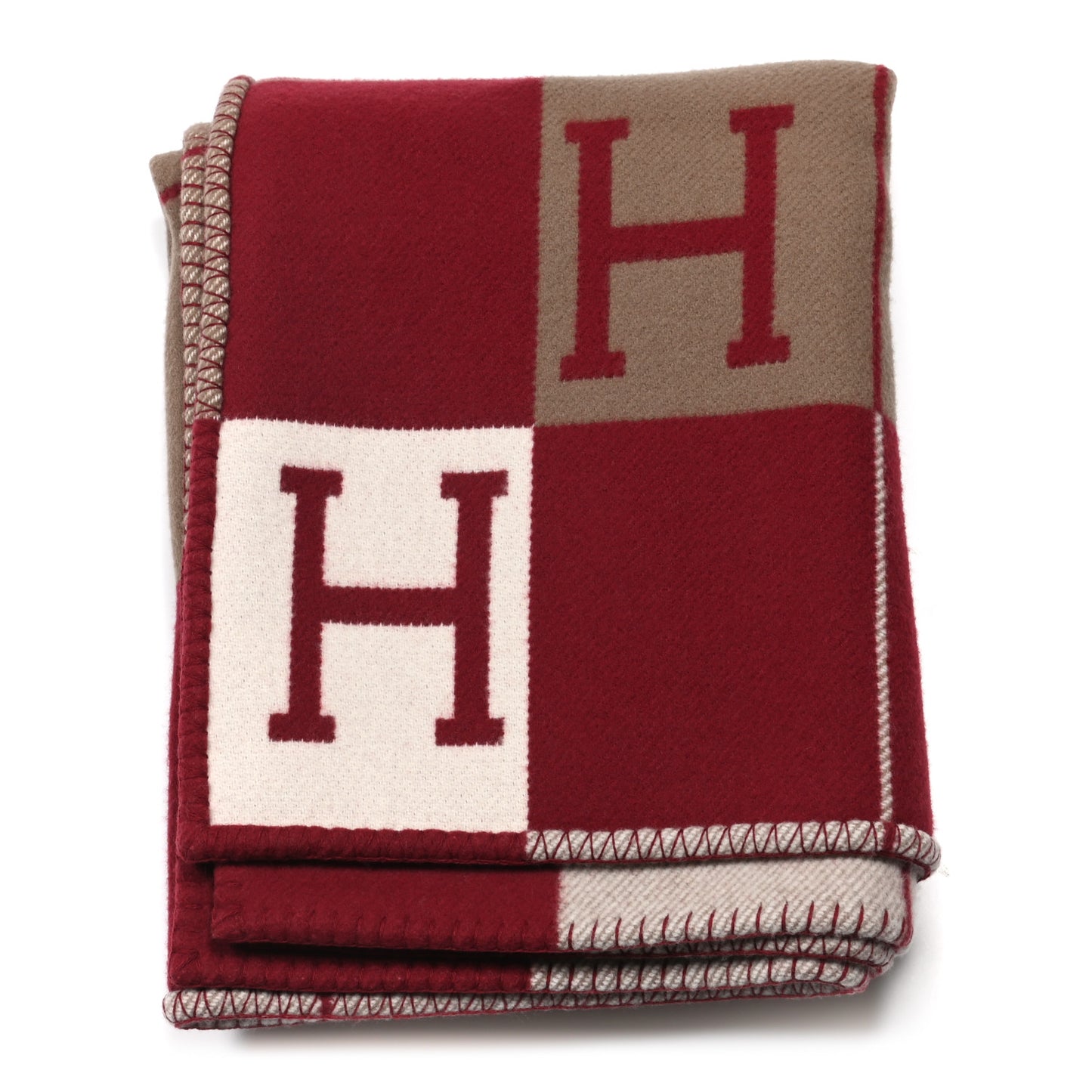 Wool Cashmere Avalon III Blanket Ecru Rouge H