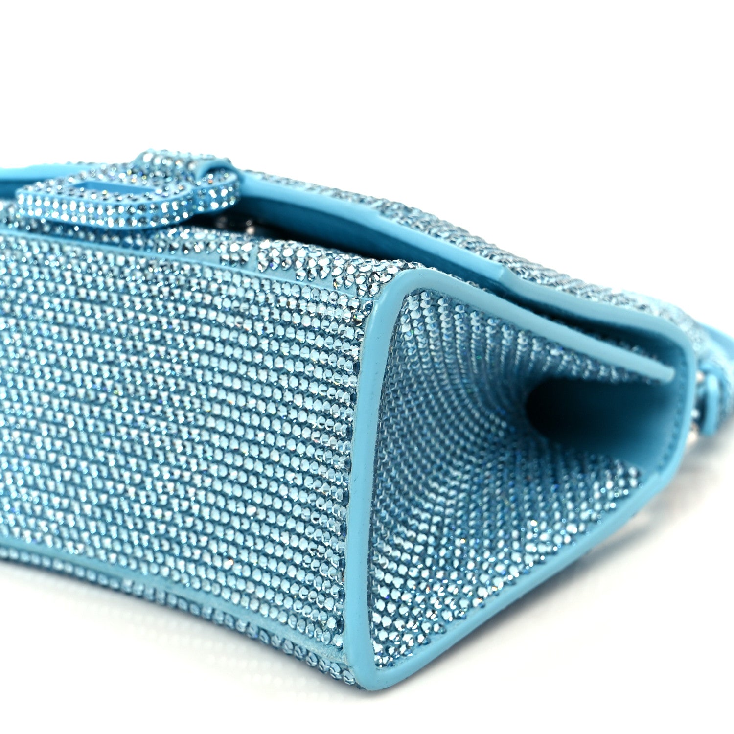 Balenciaga Strass Suede Hourglass Top Handle Bag XS Light Blue 10 of 11