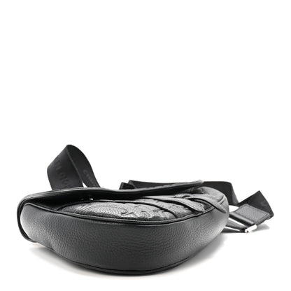 Christian Dior Grained Calfskin Embossed Dior Gravity Mens Saddle Bag Black 4 of 9