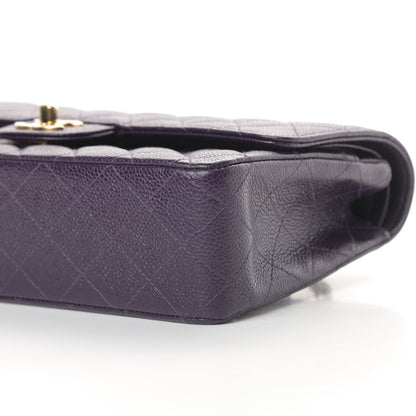 Chanel Caviar Quilted Medium Double Flap Dark Purple 10 of 16