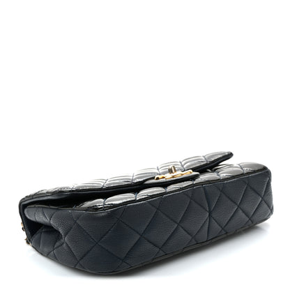 Chanel Patent Goatskin Quilted Medium CC Eyelet Flap Blue 4 of 10