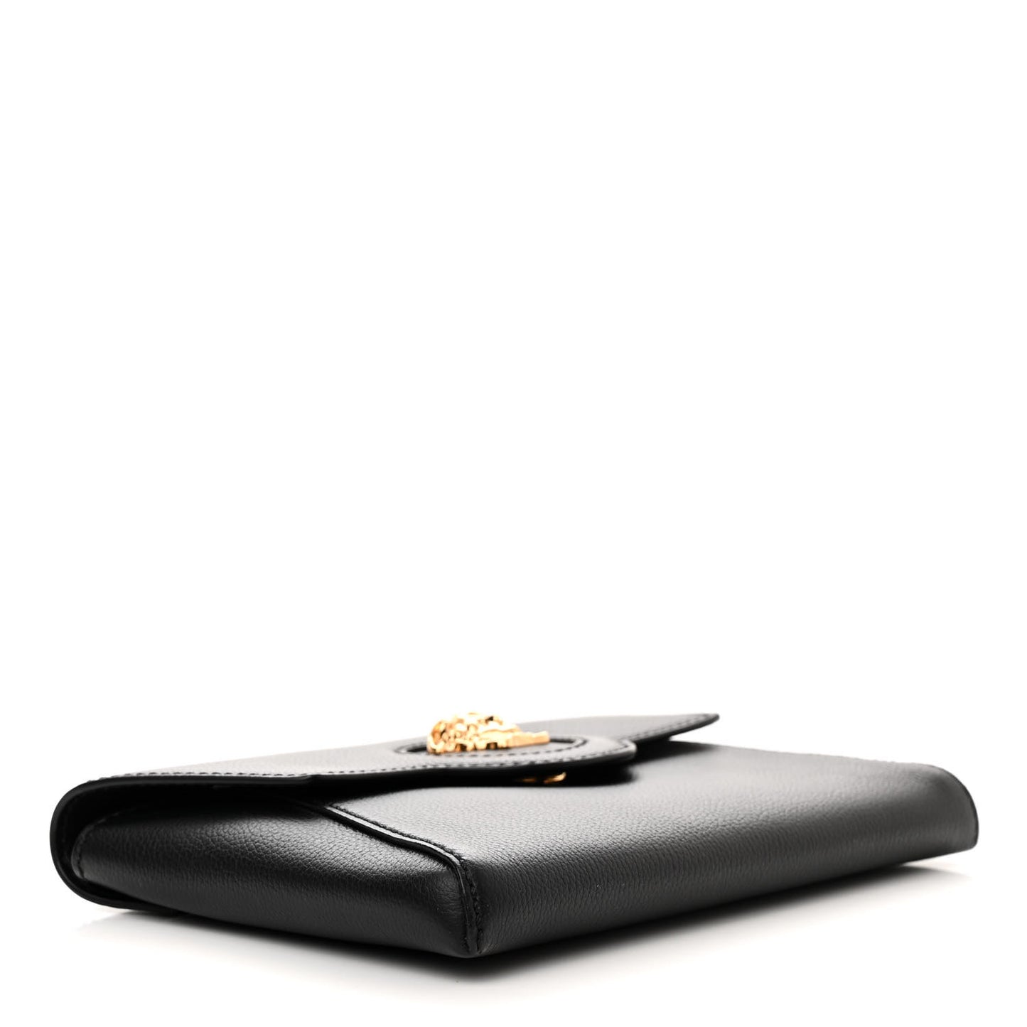 Grained Calfskin La Medusa Chain Crossbody Bag Black