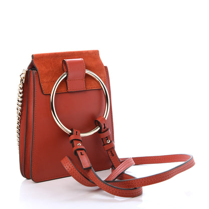 Chloe Suede Calfskin Mini Faye Bracelet Bag Earthy Red 3 of 10