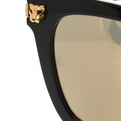 Cartier Panthere De Cartier Square Sunglasses CT0030S Gold Black 7 of 9