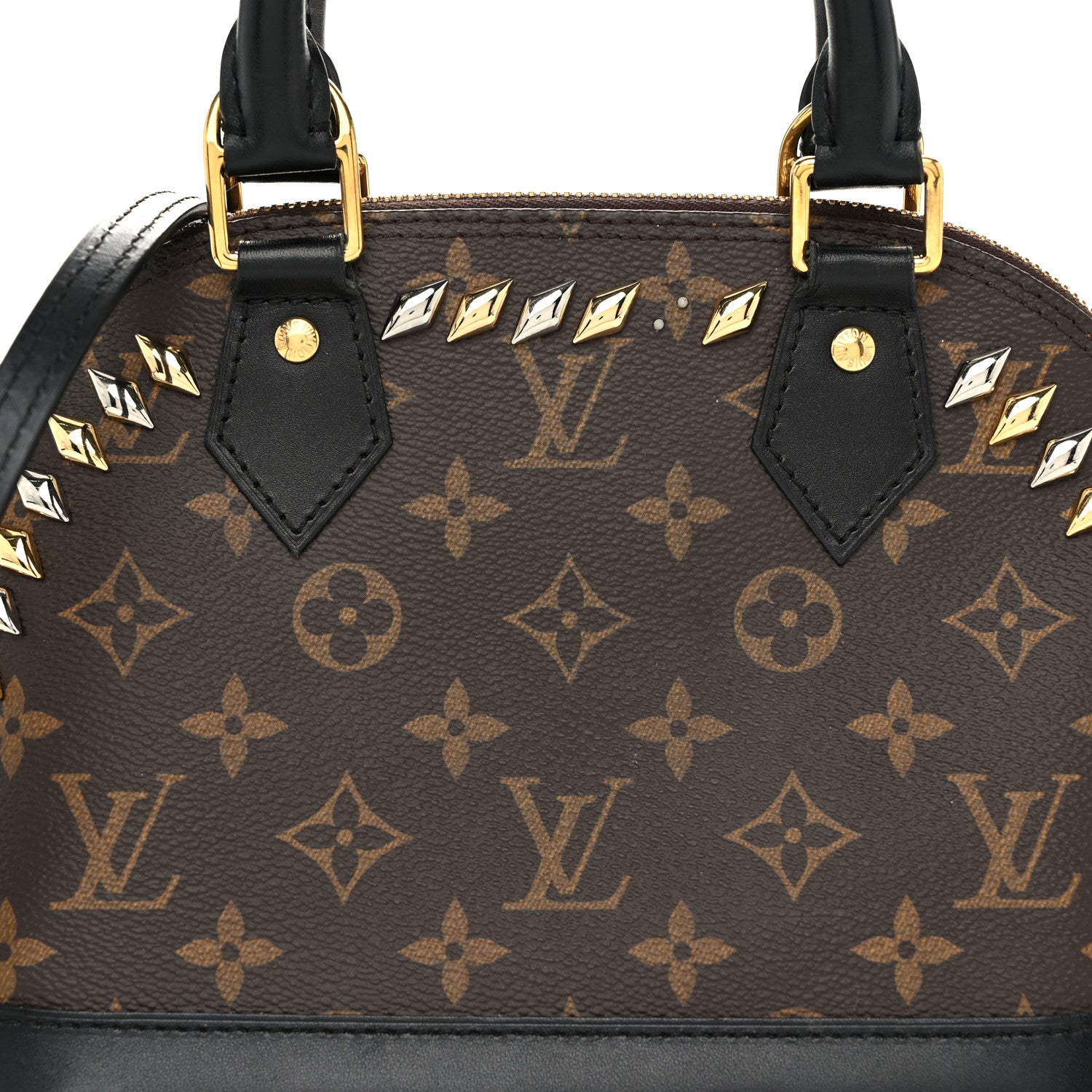 Louis Vuitton Monogram Macassar Studded Alma BB 14 of 23