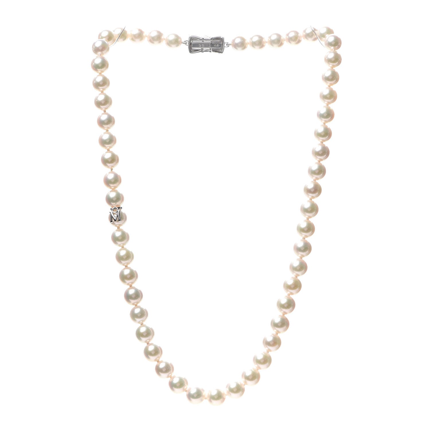 Mikimoto 18K White Gold Akoya Pearl 7-7.5mm Strand Necklace 16" 3 of 7