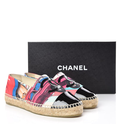Chanel Patent Fabric CC Espadrilles 39 Multicolor Black 12 of 12