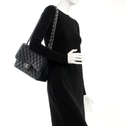 Chanel Caviar Quilted Jumbo Double Flap Black 2 of 13