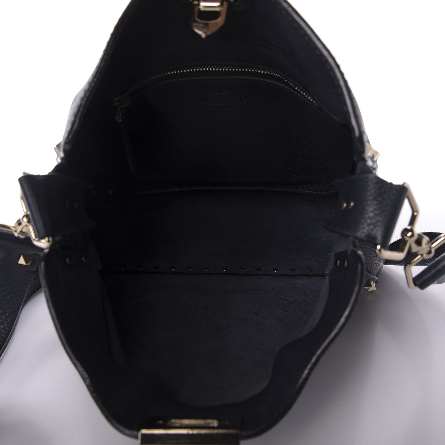 Valentino Garavani Pebbled Calfskin Small Rockstud Flip-Lock Messenger Bag Marine 5 of 10