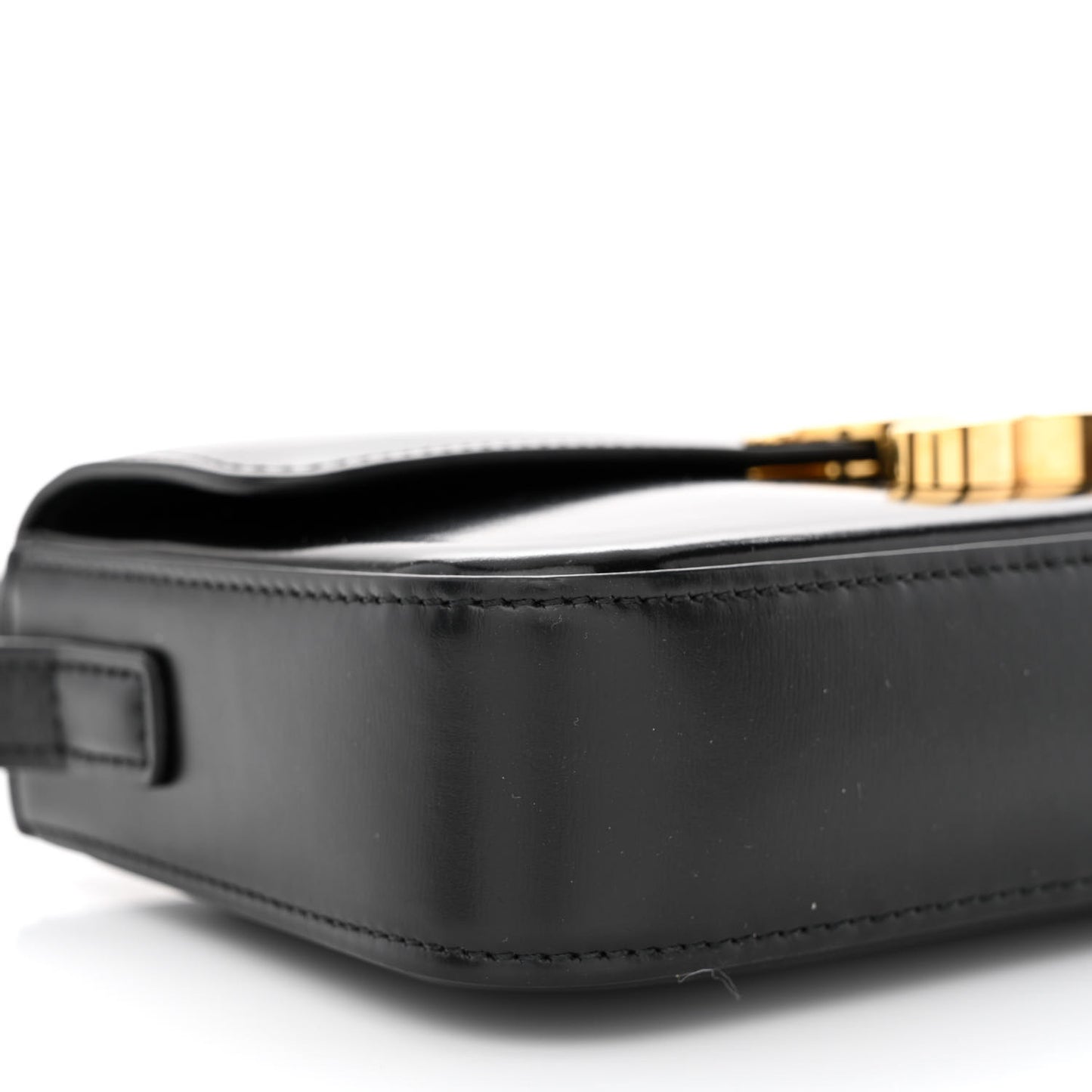 Shiny Calfskin Triomphe Shoulder Bag Black