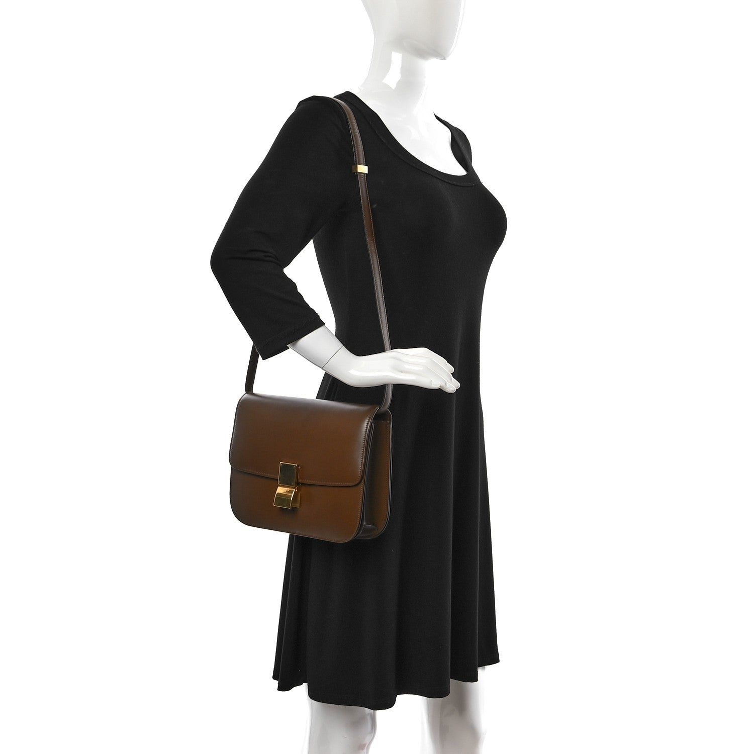 Celine Box Calfskin Medium Classic Box Flap Bag Camel 2 of 10