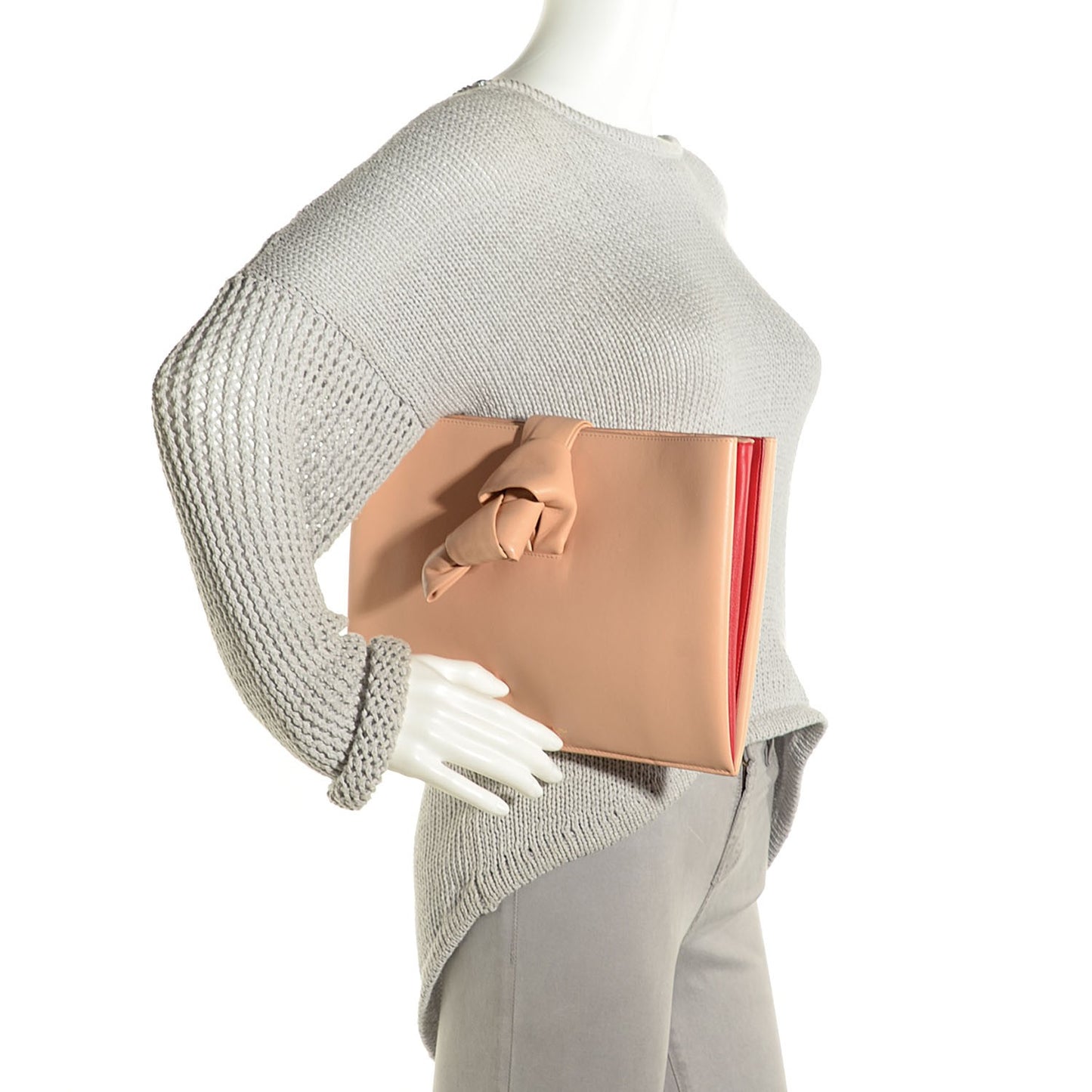 Lambskin Knotted Clutch Flesh